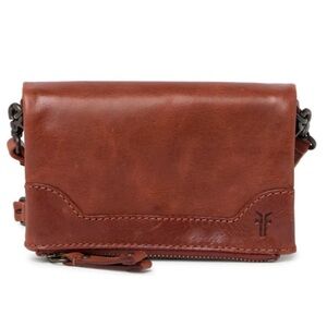 Frye Melissa Crossbody Cognac Stadium Bag